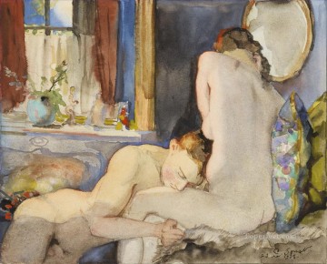150の主題の芸術作品 Painting - THE LOVERS コンスタンチン・ソモフの性的裸ヌード